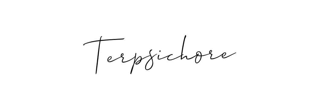 Create a beautiful signature design for name Terpsichore. With this signature (Allison_Script) fonts, you can make a handwritten signature for free. Terpsichore signature style 2 images and pictures png