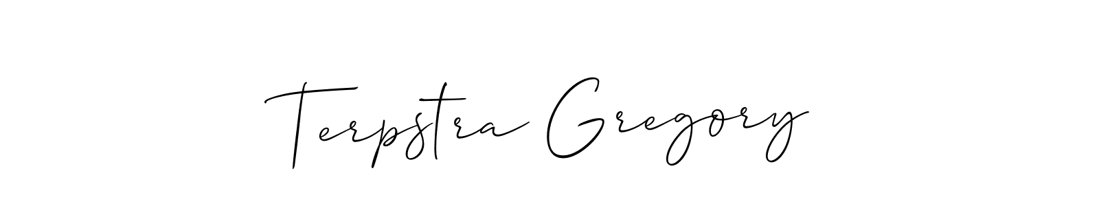 Create a beautiful signature design for name Terpstra Gregory. With this signature (Allison_Script) fonts, you can make a handwritten signature for free. Terpstra Gregory signature style 2 images and pictures png