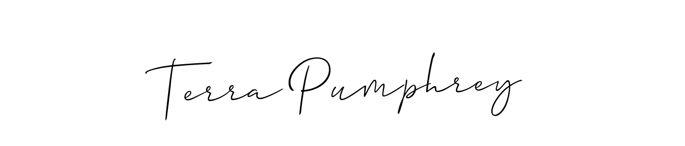 Allison_Script is a professional signature style that is perfect for those who want to add a touch of class to their signature. It is also a great choice for those who want to make their signature more unique. Get Terra Pumphrey name to fancy signature for free. Terra Pumphrey signature style 2 images and pictures png