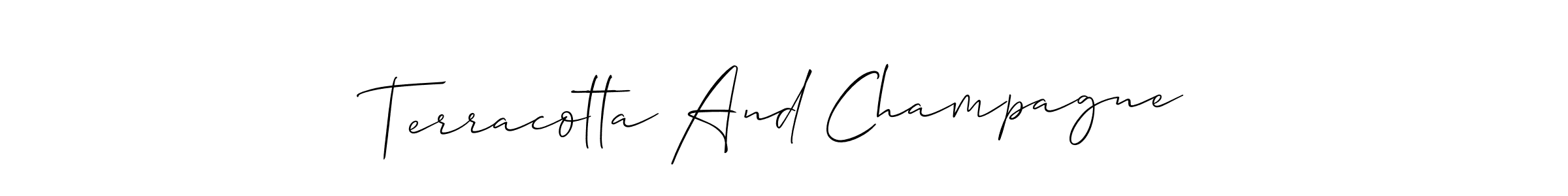 Use a signature maker to create a handwritten signature online. With this signature software, you can design (Allison_Script) your own signature for name Terracotta And Champagne. Terracotta And Champagne signature style 2 images and pictures png