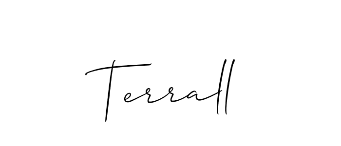 Terrall stylish signature style. Best Handwritten Sign (Allison_Script) for my name. Handwritten Signature Collection Ideas for my name Terrall. Terrall signature style 2 images and pictures png