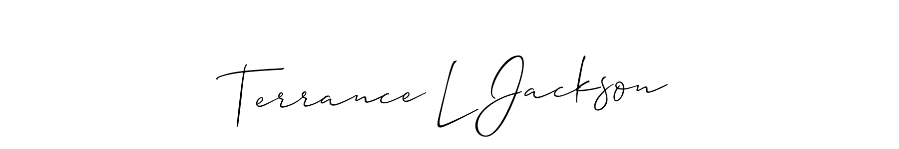 Make a beautiful signature design for name Terrance L Jackson. With this signature (Allison_Script) style, you can create a handwritten signature for free. Terrance L Jackson signature style 2 images and pictures png