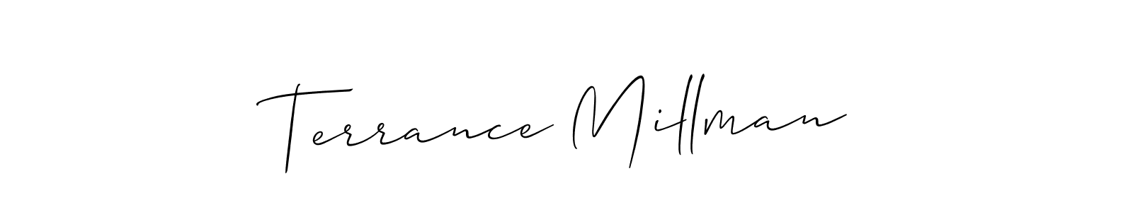 The best way (Allison_Script) to make a short signature is to pick only two or three words in your name. The name Terrance Millman include a total of six letters. For converting this name. Terrance Millman signature style 2 images and pictures png