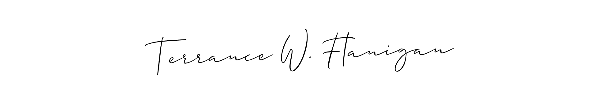 The best way (Allison_Script) to make a short signature is to pick only two or three words in your name. The name Terrance W. Flanigan include a total of six letters. For converting this name. Terrance W. Flanigan signature style 2 images and pictures png