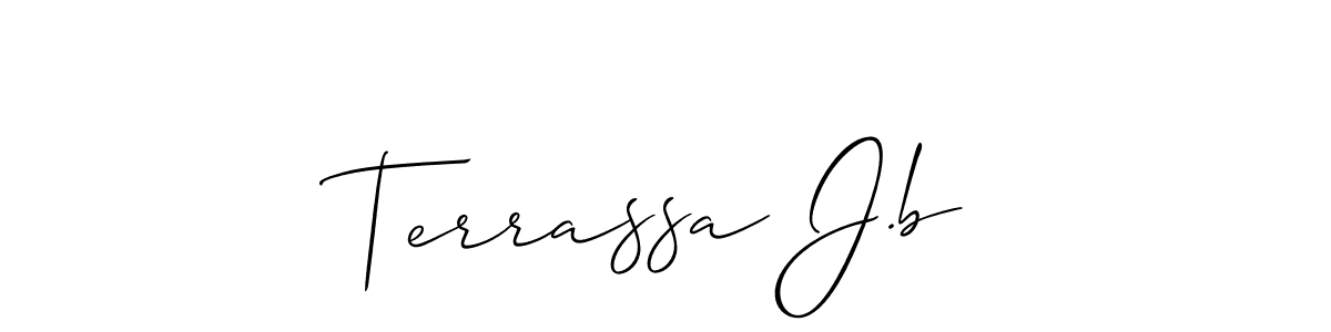 Make a beautiful signature design for name Terrassa J.b. With this signature (Allison_Script) style, you can create a handwritten signature for free. Terrassa J.b signature style 2 images and pictures png