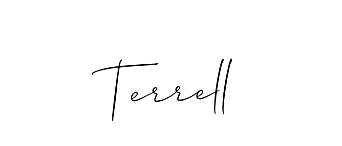 How to make Terrell signature? Allison_Script is a professional autograph style. Create handwritten signature for Terrell name. Terrell signature style 2 images and pictures png