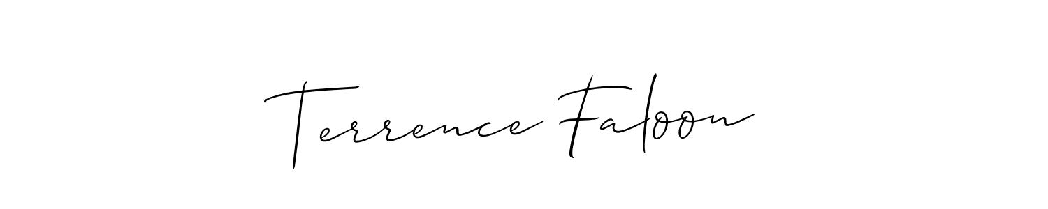 Terrence Faloon stylish signature style. Best Handwritten Sign (Allison_Script) for my name. Handwritten Signature Collection Ideas for my name Terrence Faloon. Terrence Faloon signature style 2 images and pictures png