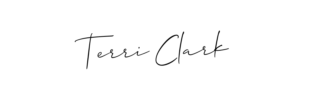 How to make Terri Clark name signature. Use Allison_Script style for creating short signs online. This is the latest handwritten sign. Terri Clark signature style 2 images and pictures png
