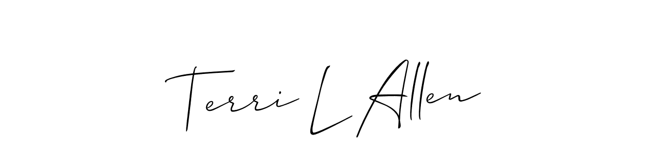You should practise on your own different ways (Allison_Script) to write your name (Terri L Allen) in signature. don't let someone else do it for you. Terri L Allen signature style 2 images and pictures png