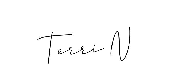 How to make Terri N signature? Allison_Script is a professional autograph style. Create handwritten signature for Terri N name. Terri N signature style 2 images and pictures png