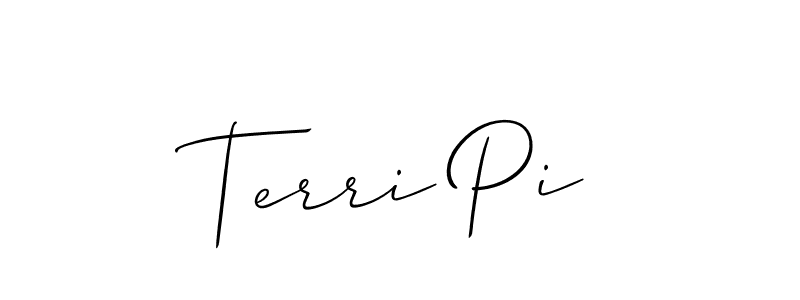 Also You can easily find your signature by using the search form. We will create Terri Pi name handwritten signature images for you free of cost using Allison_Script sign style. Terri Pi signature style 2 images and pictures png