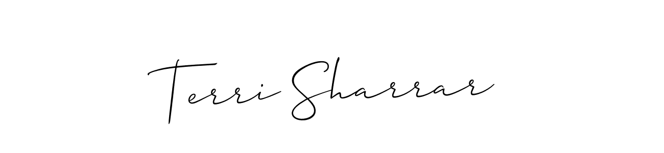Create a beautiful signature design for name Terri Sharrar. With this signature (Allison_Script) fonts, you can make a handwritten signature for free. Terri Sharrar signature style 2 images and pictures png