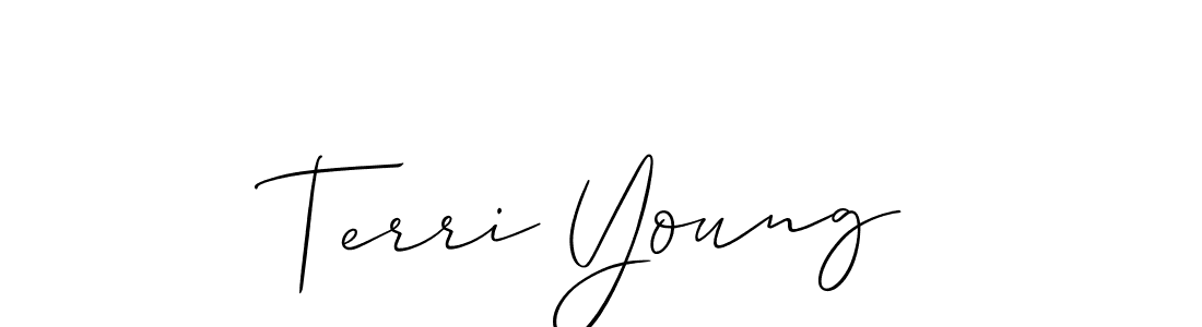 Allison_Script is a professional signature style that is perfect for those who want to add a touch of class to their signature. It is also a great choice for those who want to make their signature more unique. Get Terri Young name to fancy signature for free. Terri Young signature style 2 images and pictures png
