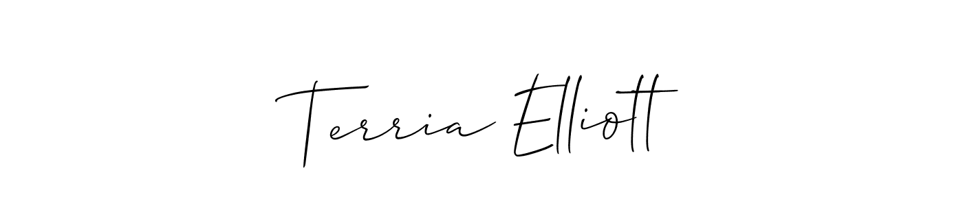 Similarly Allison_Script is the best handwritten signature design. Signature creator online .You can use it as an online autograph creator for name Terria Elliott. Terria Elliott signature style 2 images and pictures png