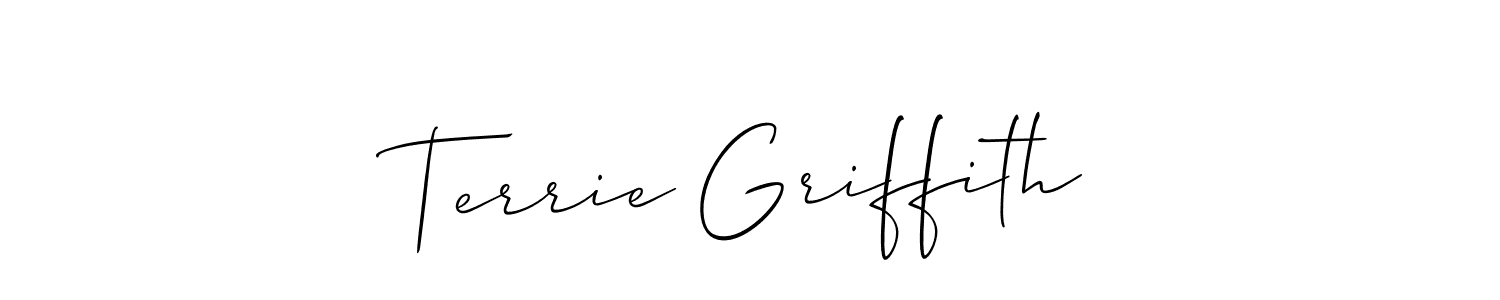 Allison_Script is a professional signature style that is perfect for those who want to add a touch of class to their signature. It is also a great choice for those who want to make their signature more unique. Get Terrie Griffith name to fancy signature for free. Terrie Griffith signature style 2 images and pictures png