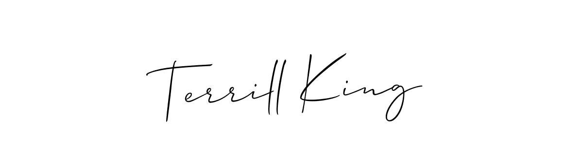 if you are searching for the best signature style for your name Terrill King. so please give up your signature search. here we have designed multiple signature styles  using Allison_Script. Terrill King signature style 2 images and pictures png