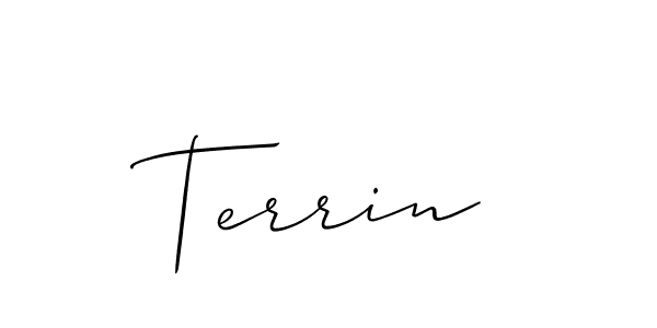 Design your own signature with our free online signature maker. With this signature software, you can create a handwritten (Allison_Script) signature for name Terrin. Terrin signature style 2 images and pictures png