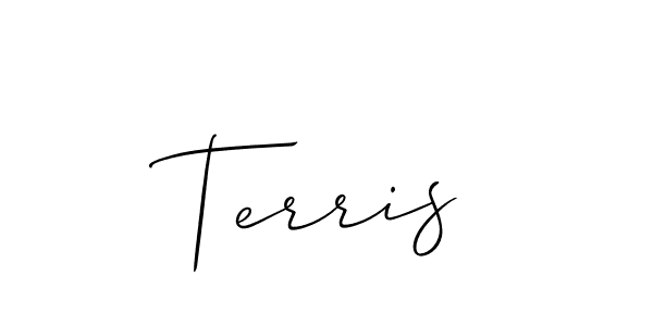 Terris stylish signature style. Best Handwritten Sign (Allison_Script) for my name. Handwritten Signature Collection Ideas for my name Terris. Terris signature style 2 images and pictures png