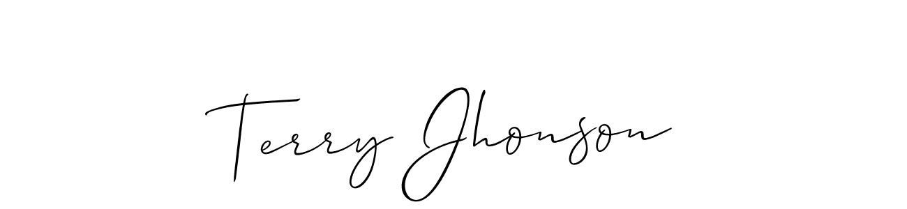 Make a beautiful signature design for name Terry Jhonson. With this signature (Allison_Script) style, you can create a handwritten signature for free. Terry Jhonson signature style 2 images and pictures png