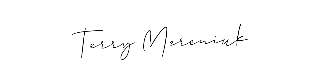 Make a short Terry Mereniuk signature style. Manage your documents anywhere anytime using Allison_Script. Create and add eSignatures, submit forms, share and send files easily. Terry Mereniuk signature style 2 images and pictures png