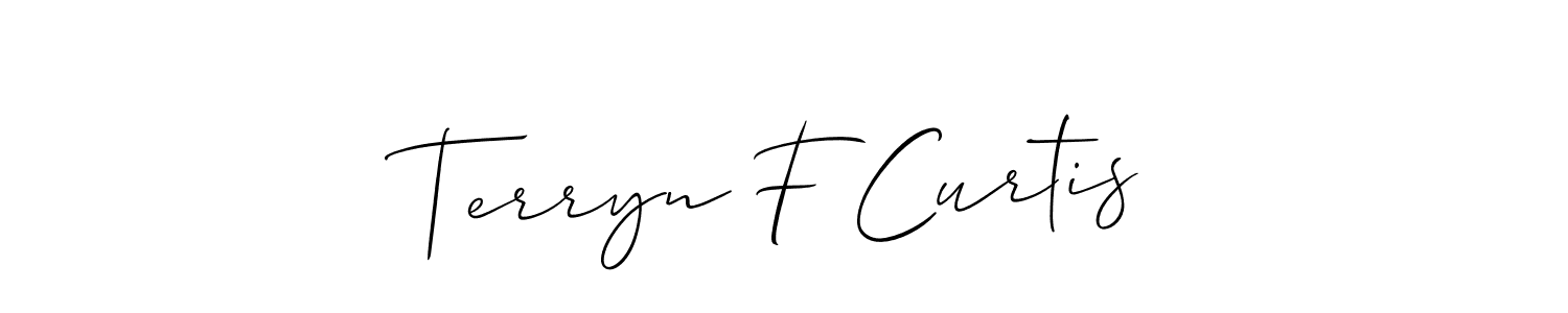 Terryn F Curtis stylish signature style. Best Handwritten Sign (Allison_Script) for my name. Handwritten Signature Collection Ideas for my name Terryn F Curtis. Terryn F Curtis signature style 2 images and pictures png