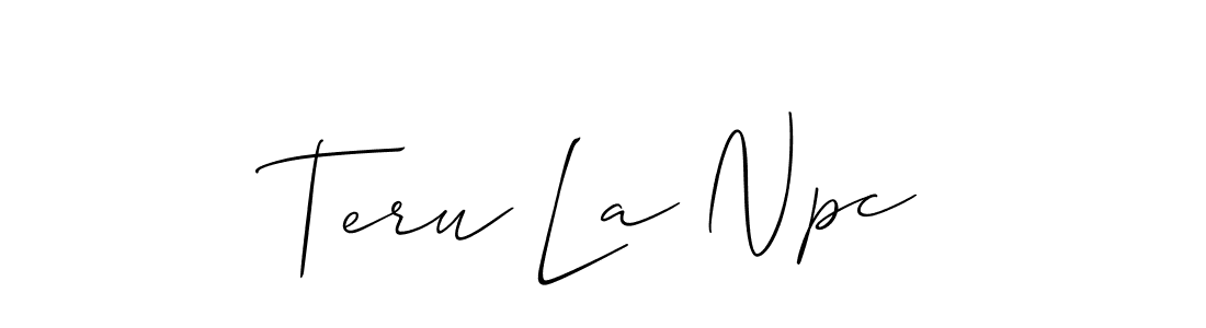 if you are searching for the best signature style for your name Teru La Npc. so please give up your signature search. here we have designed multiple signature styles  using Allison_Script. Teru La Npc signature style 2 images and pictures png