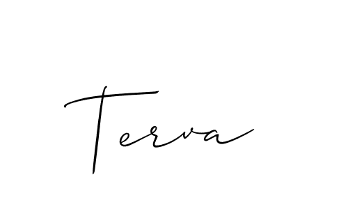 It looks lik you need a new signature style for name Terva. Design unique handwritten (Allison_Script) signature with our free signature maker in just a few clicks. Terva signature style 2 images and pictures png