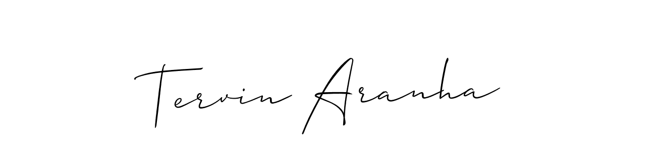 Design your own signature with our free online signature maker. With this signature software, you can create a handwritten (Allison_Script) signature for name Tervin Aranha. Tervin Aranha signature style 2 images and pictures png