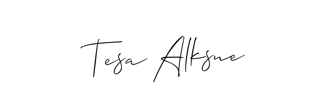 Also we have Tesa Alksne name is the best signature style. Create professional handwritten signature collection using Allison_Script autograph style. Tesa Alksne signature style 2 images and pictures png
