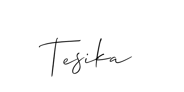 Design your own signature with our free online signature maker. With this signature software, you can create a handwritten (Allison_Script) signature for name Tesika. Tesika signature style 2 images and pictures png