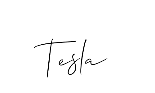 Create a beautiful signature design for name Tesla. With this signature (Allison_Script) fonts, you can make a handwritten signature for free. Tesla signature style 2 images and pictures png