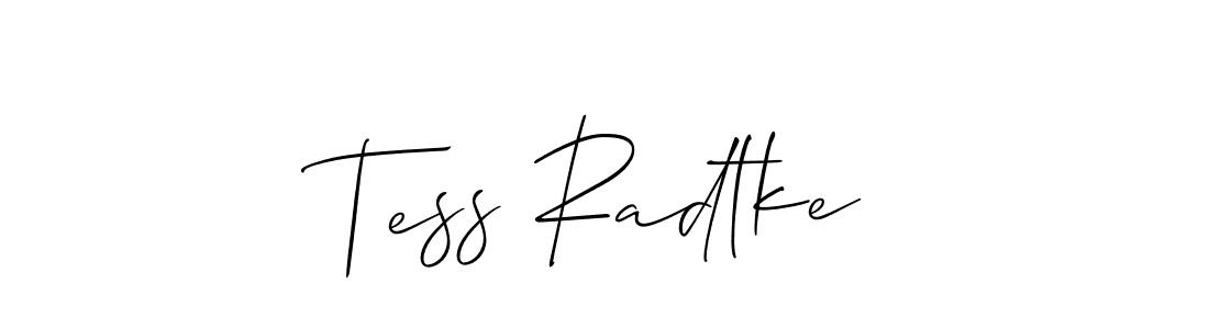 How to make Tess Radtke name signature. Use Allison_Script style for creating short signs online. This is the latest handwritten sign. Tess Radtke signature style 2 images and pictures png