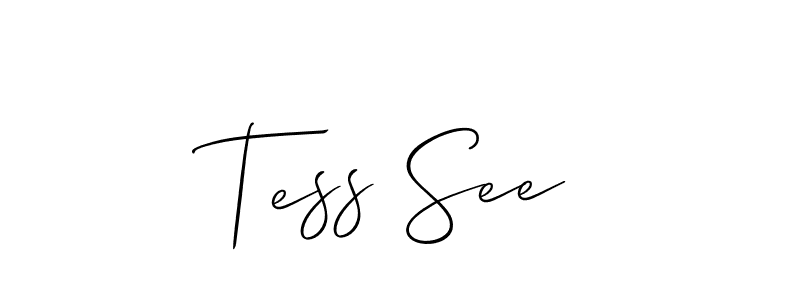 Make a beautiful signature design for name Tess See. With this signature (Allison_Script) style, you can create a handwritten signature for free. Tess See signature style 2 images and pictures png