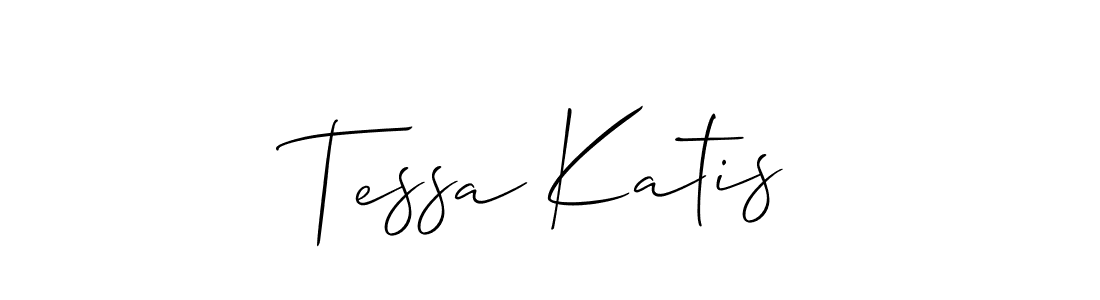 The best way (Allison_Script) to make a short signature is to pick only two or three words in your name. The name Tessa Katis include a total of six letters. For converting this name. Tessa Katis signature style 2 images and pictures png