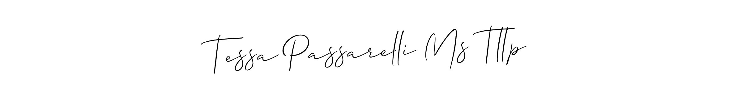 It looks lik you need a new signature style for name Tessa Passarelli Ms Tllp. Design unique handwritten (Allison_Script) signature with our free signature maker in just a few clicks. Tessa Passarelli Ms Tllp signature style 2 images and pictures png