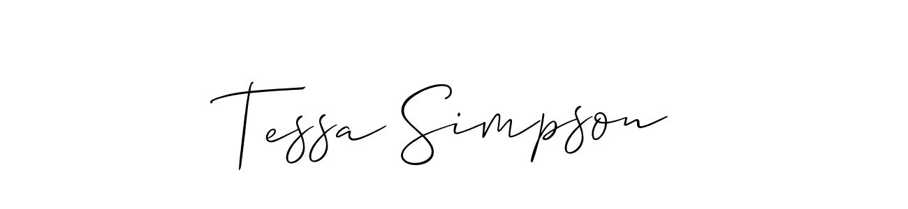 How to Draw Tessa Simpson signature style? Allison_Script is a latest design signature styles for name Tessa Simpson. Tessa Simpson signature style 2 images and pictures png