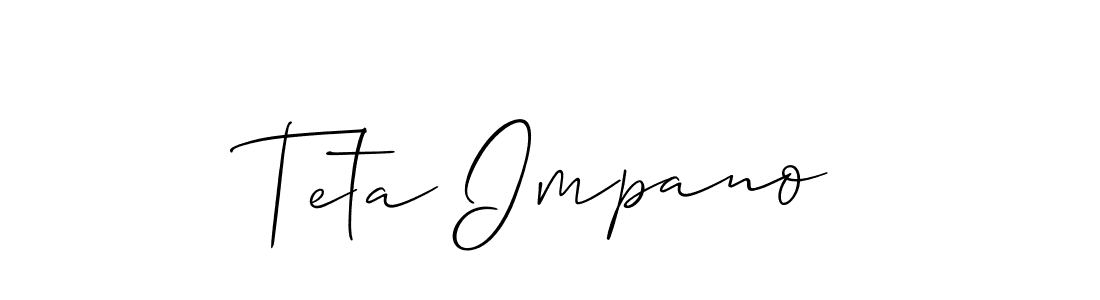 Once you've used our free online signature maker to create your best signature Allison_Script style, it's time to enjoy all of the benefits that Teta Impano name signing documents. Teta Impano signature style 2 images and pictures png