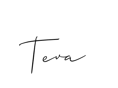 Design your own signature with our free online signature maker. With this signature software, you can create a handwritten (Allison_Script) signature for name Teva. Teva signature style 2 images and pictures png