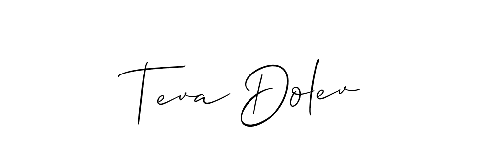 Allison_Script is a professional signature style that is perfect for those who want to add a touch of class to their signature. It is also a great choice for those who want to make their signature more unique. Get Teva Dolev name to fancy signature for free. Teva Dolev signature style 2 images and pictures png