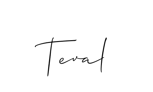 Teval stylish signature style. Best Handwritten Sign (Allison_Script) for my name. Handwritten Signature Collection Ideas for my name Teval. Teval signature style 2 images and pictures png