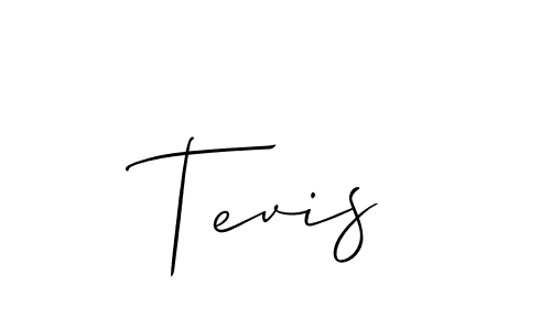 Make a beautiful signature design for name Tevis. With this signature (Allison_Script) style, you can create a handwritten signature for free. Tevis signature style 2 images and pictures png