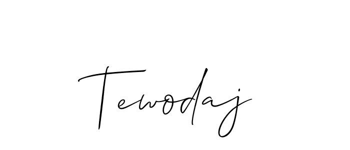 Make a short Tewodaj signature style. Manage your documents anywhere anytime using Allison_Script. Create and add eSignatures, submit forms, share and send files easily. Tewodaj signature style 2 images and pictures png