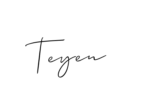 Teyen stylish signature style. Best Handwritten Sign (Allison_Script) for my name. Handwritten Signature Collection Ideas for my name Teyen. Teyen signature style 2 images and pictures png