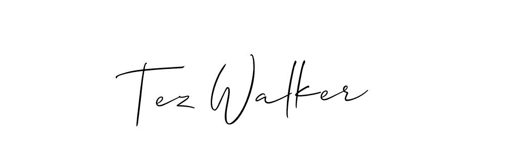 Make a beautiful signature design for name Tez Walker. With this signature (Allison_Script) style, you can create a handwritten signature for free. Tez Walker signature style 2 images and pictures png