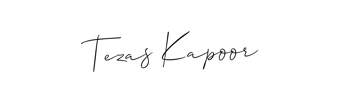 Create a beautiful signature design for name Tezas Kapoor. With this signature (Allison_Script) fonts, you can make a handwritten signature for free. Tezas Kapoor signature style 2 images and pictures png