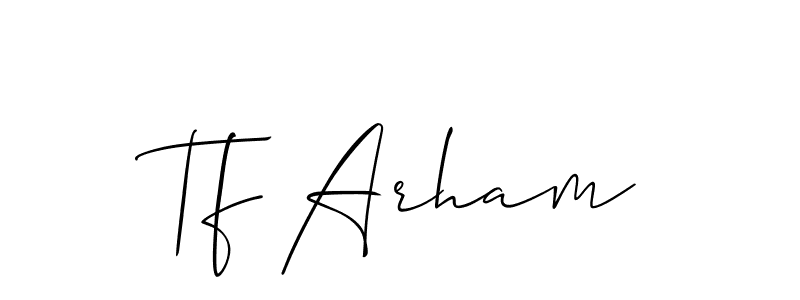 Tf Arham stylish signature style. Best Handwritten Sign (Allison_Script) for my name. Handwritten Signature Collection Ideas for my name Tf Arham. Tf Arham signature style 2 images and pictures png