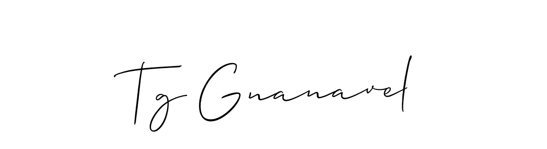 The best way (Allison_Script) to make a short signature is to pick only two or three words in your name. The name Tg Gnanavel include a total of six letters. For converting this name. Tg Gnanavel signature style 2 images and pictures png