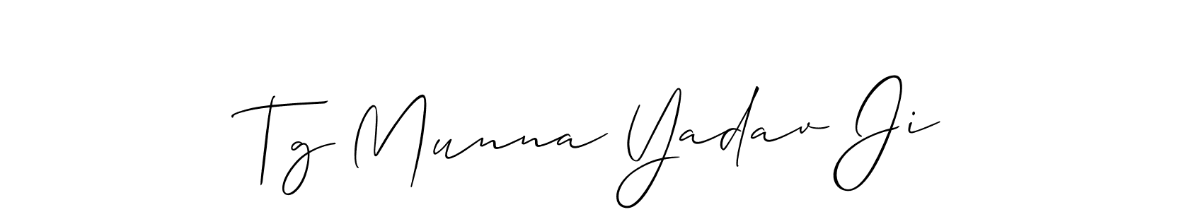 Check out images of Autograph of Tg Munna Yadav Ji name. Actor Tg Munna Yadav Ji Signature Style. Allison_Script is a professional sign style online. Tg Munna Yadav Ji signature style 2 images and pictures png