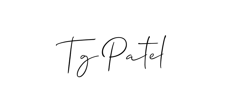Design your own signature with our free online signature maker. With this signature software, you can create a handwritten (Allison_Script) signature for name Tg Patel. Tg Patel signature style 2 images and pictures png