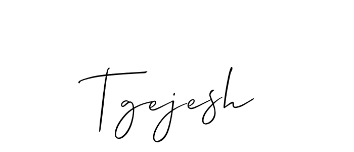 Create a beautiful signature design for name Tgejesh. With this signature (Allison_Script) fonts, you can make a handwritten signature for free. Tgejesh signature style 2 images and pictures png